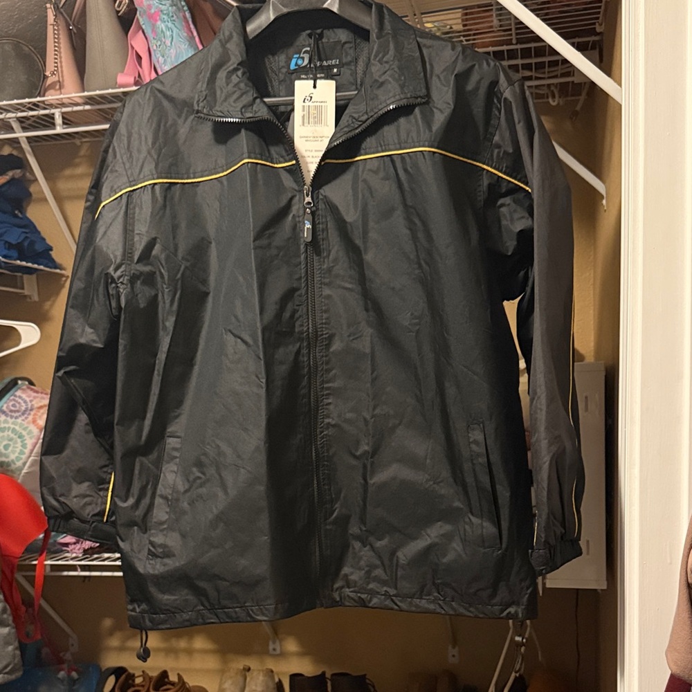 Men's Black Jacket with Yellow Accents